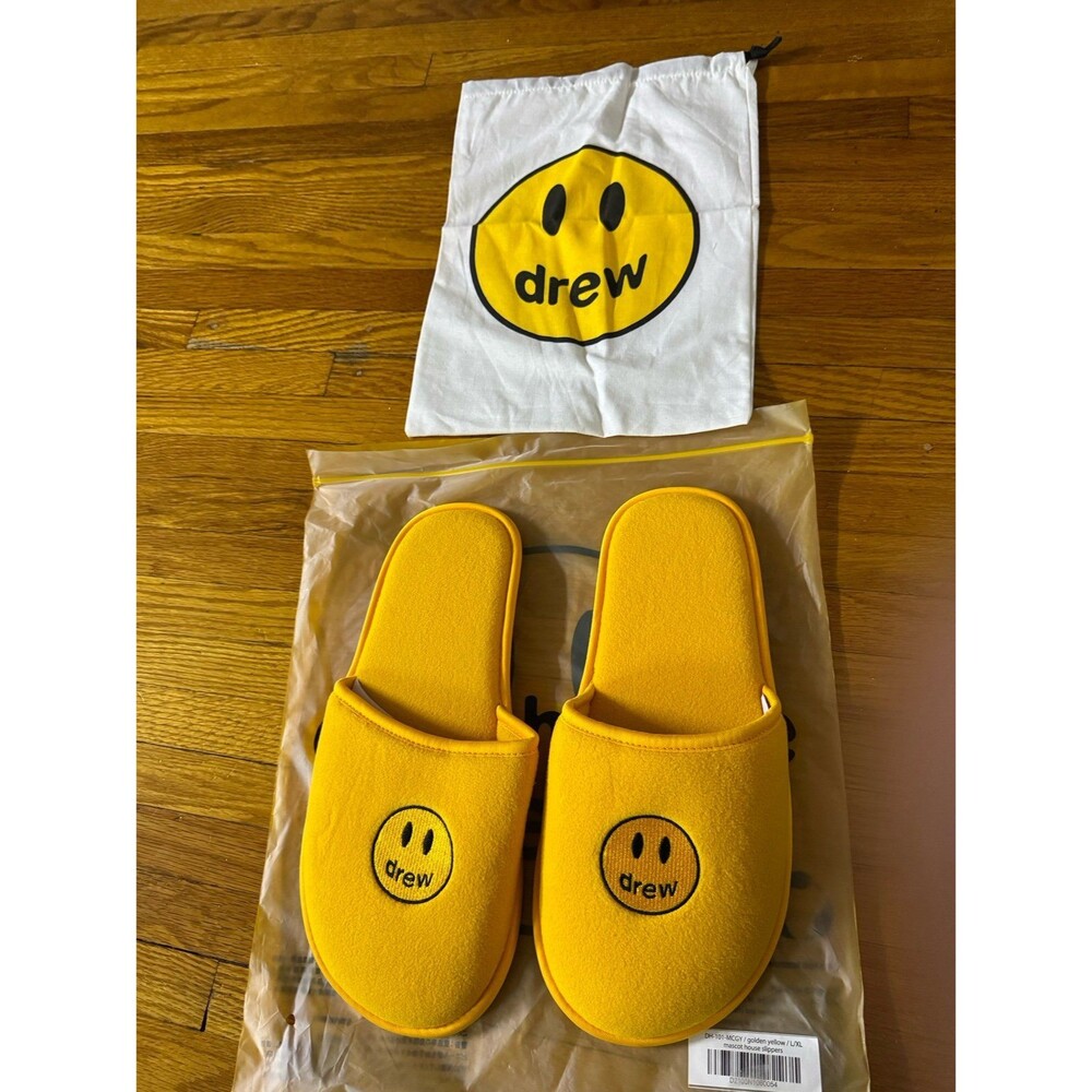 Drew House Mascot Polar Fleece Yellow Slipper size XL